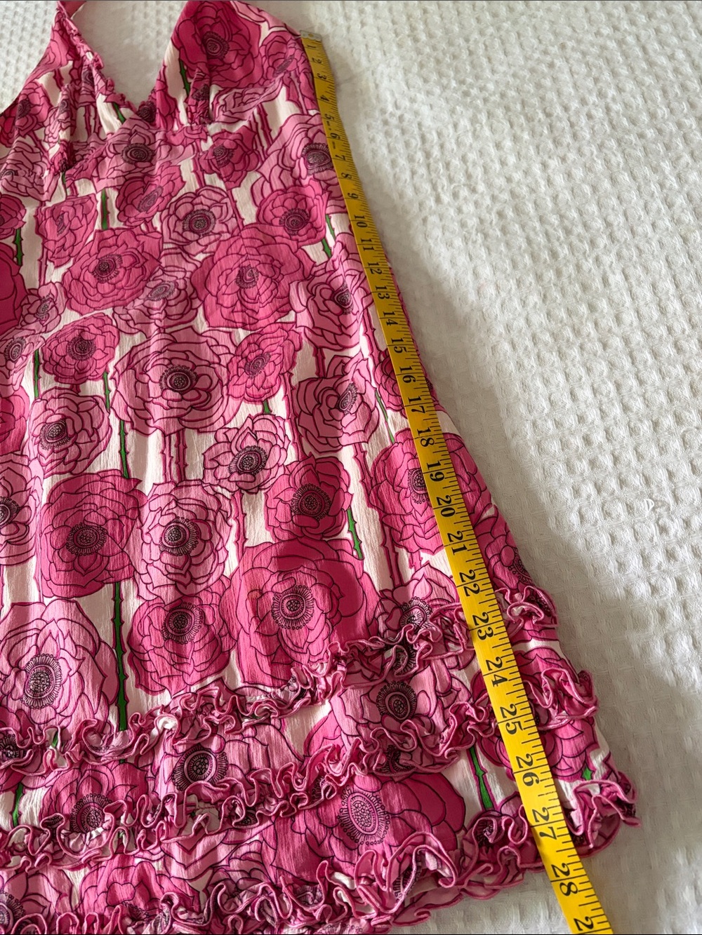 Pink Floral Print Tina Turk Halter Style Dress Size 8 - Picture 16 of 16